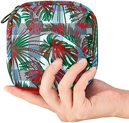 Sac sac sac sac sac sac sac sac sac sac sac de machiaj colorat Plaid frunze tropicale
