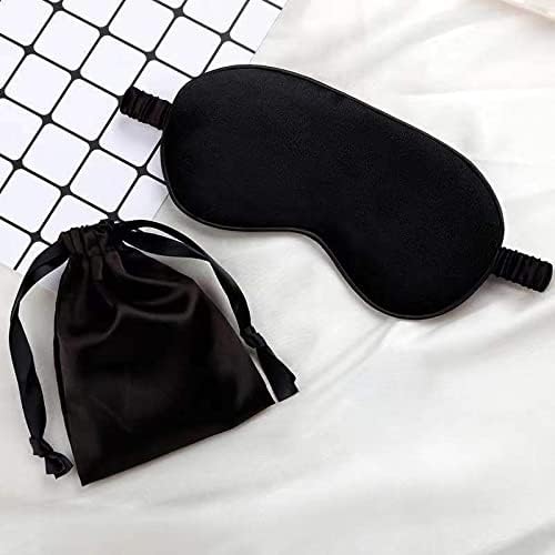 Na de mătase de mătase Masca pentru ochi, mască pentru ochi, protector de ochi este ușor și confortabil negru