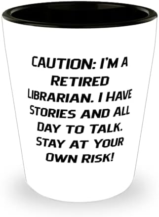 Atenție: sunt bibliotecar pensionar. Am povești și toată ziua la.! Bibliotecar Împușcat De Sticlă, Reutilizabile Bibliotecar,