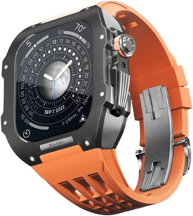 Aemall curea de cauciuc Aliaj de titan pentru bezel pentru Iwatch Watch SE/4/5/6 Apple Mod Watch Accesorii Înlocuire Banda