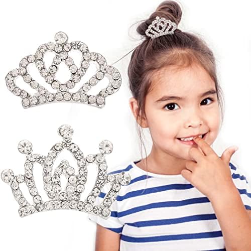 Kilshye fata de argint Tiara pieptene 2buc stras coroane Piepteni Mini printesa bal Tiara Accesorii de par pentru copii