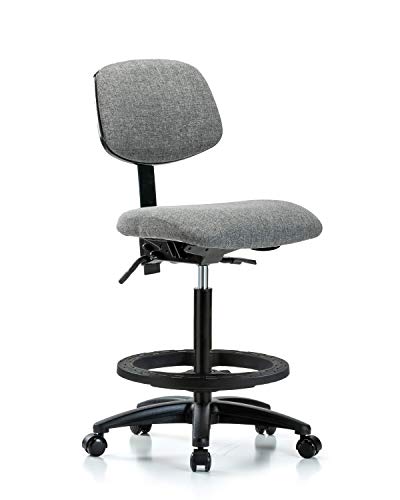 LabTech scaune LT41878 tesatura mare banc scaun Nailon baza, prelate, negru picior inel, role, Negru