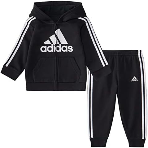 Adidas Boys Băieți 2 piese cu mânecă lungă Esențial Set de jachete Fleece