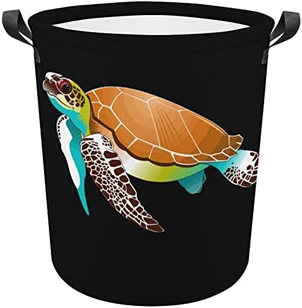 Colorat Sea Turtle Mare Spălătorie Coș Impermeabil Rufe Împiedică Pliabil Depozitare Coș Jucărie Organizator