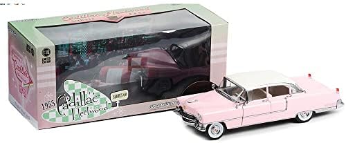 Greenlight 13648 1955 Seria Fleetwood 60 - Caddy roz cu acoperiș alb 1:18 scară