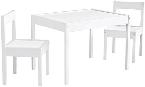 Baby Relax Hunter set de masă și scaun pentru copii din 3 piese, alb