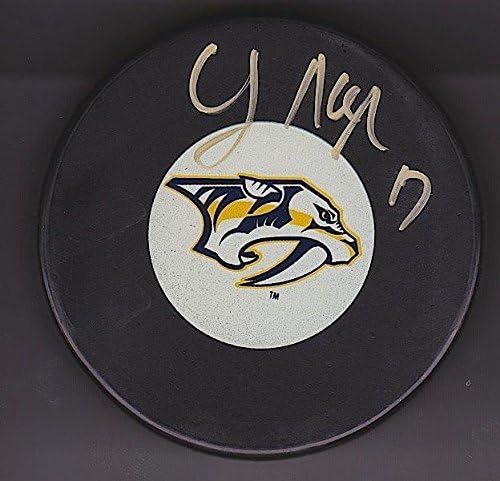 CHRIS MUELLER a semnat cu NASHVILLE PREDATORS puck-autografe NHL Pucks