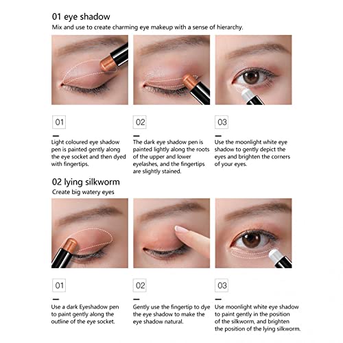 Xiahium Crema Eyeshadow Stick Două Culori Rezistent La Apa Lung LastingHigh Pigmentat Glitter Metalic Crema Shimmer Fard De
