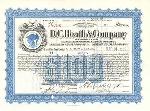 Certificat D. C. Heath și Co-Stock