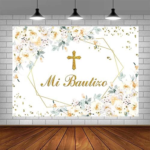 AIBIIN 5x3ft mi Bautizo fundal Mexican botez petrecere decoratiuni Dumnezeu să binecuvânteze fata Prima Sfânta Împărtășanie