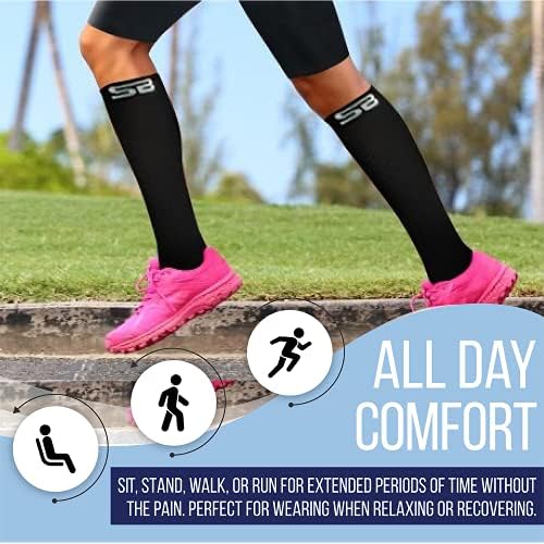 Șosete de compresie cu 3 perechi SB Sox pentru bărbați și femei-cele mai bune șosete pentru uzură toată ziua!