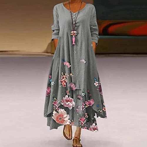 Rochii FABIURT pentru femei Sexy, rochie de vară pentru femei cu imprimeu Floral Botton boem Flowy rochii lungi Maxi rochie