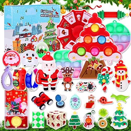 Calendar de Advent 2022, 24 de zile de surprize cadouri numărătoarea inversă de Crăciun calendare pentru copii copii mici Băieți