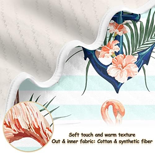 Pătură de bumbac de ancoră de swaddle Flamingo pentru sugari, pătură primind, pătură moale ușoară pentru pătuț, cărucior, pături