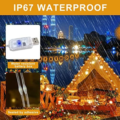 Oayataco 32ft 100ld String Lights, IP67 Apele impermeabile 8 moduri interioare de Crăciun în aer liber pentru dormitor Grădină