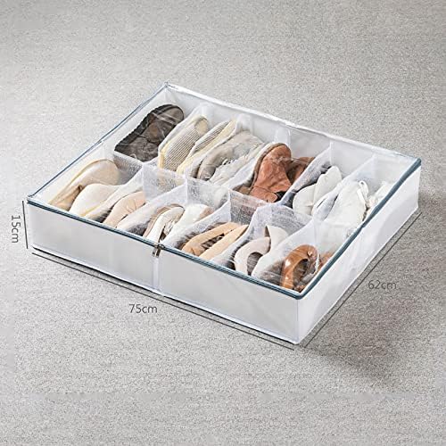 DBYLXMN Cutie pentru încălțăminte transparentă Stocare spațiu economisind pat de jos pantof de pantofi Dulap de uz casnic Organizator de încălțăminte sub pat depozitare pătură de depozitare