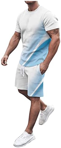 Ținute zhensguo pentru bărbați set 2 piese casual tricouri cu mânecă scurtă și clasic sportul de sporturi fit set