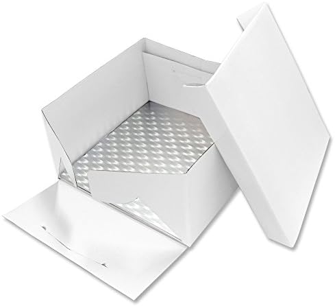 PME carte de tort pătrat & amp; cutie de tort, 8 x 6in înalt, Standard, alb