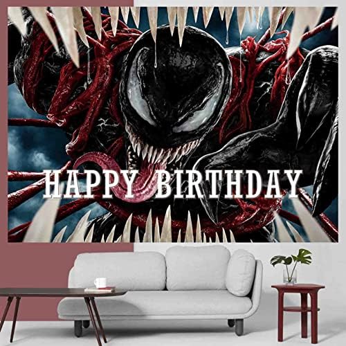 MengGeGe Venom 2 Ziua de naștere fundal să fie Carnage tematice Tesatura Petrecere Decor pentru băieți adulți fundaluri foto