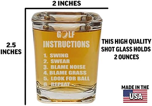 Rogue River tactice pătrat amuzant Golf instrucțiuni Shot cadou de sticlă pentru jucător de golf Gag cadou pentru tata Ziua