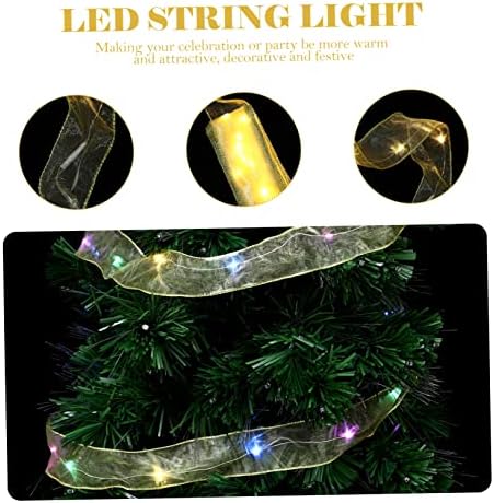 Toyvian Sarn LED Panglică Light String Adonos Para de Chandedelier Decorații de ornament Gold Stamping Panglică Ornament Light