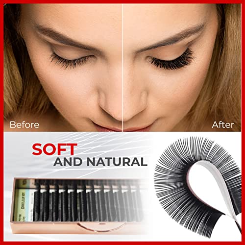 LASH SUPPLY Easy Fan Volume Eyelashes, Magic Lashes Extension Professional Supplies, C / D Curl, Lungime 9 - 20mm, grosime