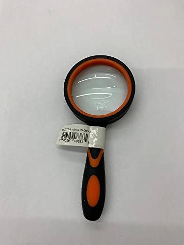 Lupă de sticlă portabilă cauciucată de 4X-2 - portocaliu