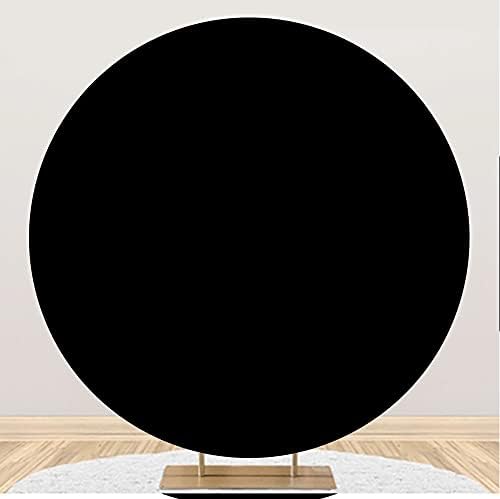 DASHAN rotund fundal negru 7. 2x7. 2ft poliester negru pur La mulți ani petrecere fotografie fundal tort masă spectacol Magic