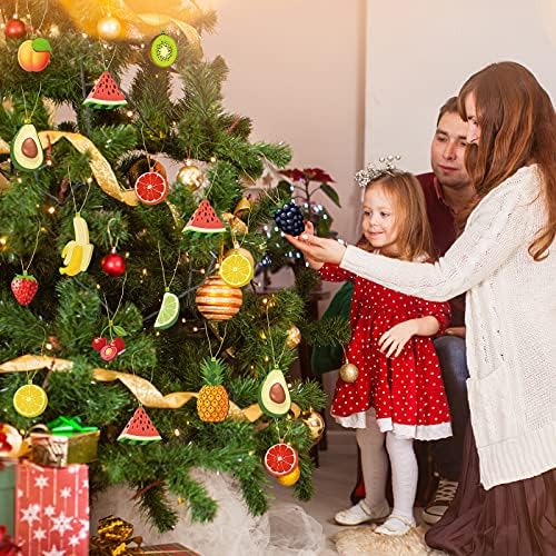 Arbore de Crăciun ornamente agățate din lemn ornamente de fructe din lemn Ornamente animale Ornamente vegetale Decorație felii de arbori Ornamente pentru coroană de Crăciun decor șemineu decor