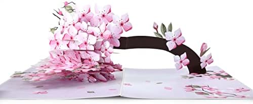 Card de naștere pop-up Cherry Blossom, card de zi a mamelor, card de gardă, card de aniversare, card de Ziua Îndrăgostiților,