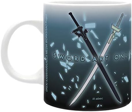 Abystyle Sword Art Online Kirito & Asuna Ceai de cafea ceai de ceai 11 oz. Anime Manga Drinkware Mașină de spălat vase cu microunde
