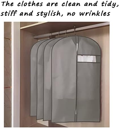 WYQQ 5 pachete de pungi de îmbrăcăminte agățate pungi ușoare de îmbrăcăminte cu fermoar complet pentru depozitare în dulap