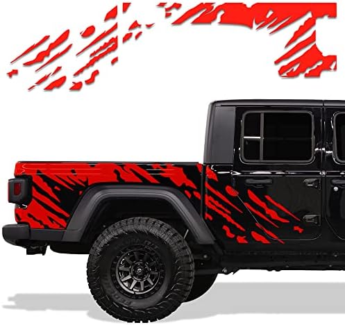 Crafts din fabrică Kit grafică 3M 3M Vinil Decal Wrap Compatibil cu Jeep Gladiator 2019-2021 - Splash Red