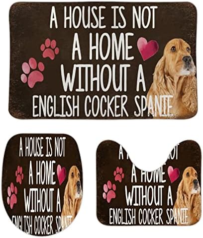 O casă nu este o casă fără un cocker spanie englez, rugină, casă, imprimeuri laba, roz piersic, minunat, dragoste, inimă, zicală,
