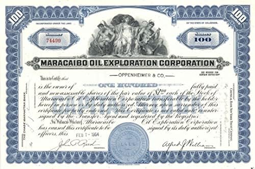 Maracaibo Oil Exploration Corp. - Certificat De Stoc