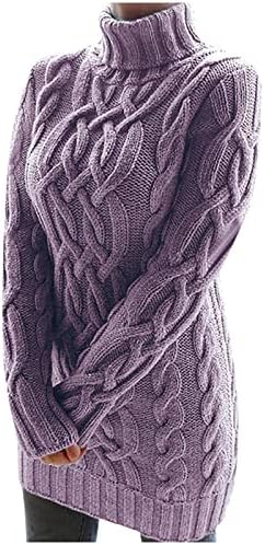 Pulovere pentru femei cu țesături feminine topuri tunică pulover casual cu mânecă lungă culoare solidă cablu supradimensionat
