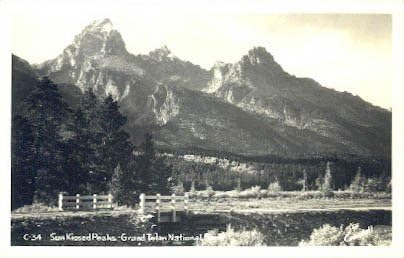 Parcul Național Grand Teton, carte poștală din Wyoming