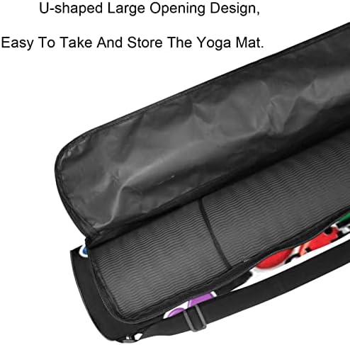 Color Dog Paw Print Yoga Mat Carrier Bag cu curea cu curea de umăr Yoga Mat Geanta Gym Beach Beach Beach Beach