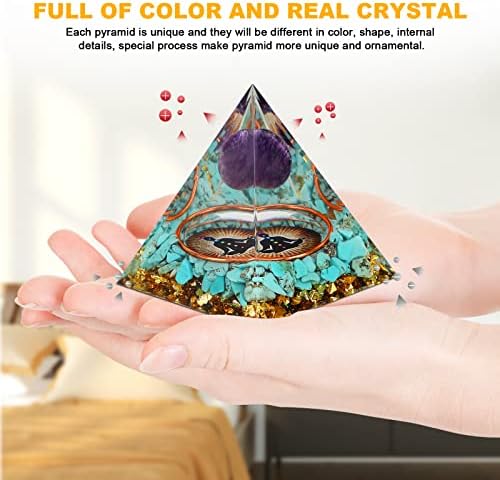 Piramidă mxiixm orgone pentru energie pozitivă, piramidă de cristal ametist, vindecare piramide de cristal pentru reducerea