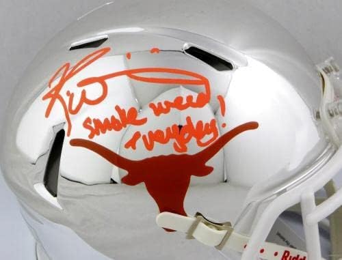 Ricky Williams a semnat Texas Longhorns Chrome Mini casca w / SWED-JSA W Auth-autografe Colegiu mini căști