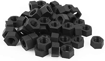 X-Dree Metric M12 Fire din nylon Insert Lock Block Fiterner Hexagon Hex Nuts Black 50pcs (Metric M12 Fire Insert Nylon Block