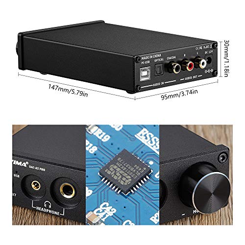 Aiyima Dac-A5pro căști Amplificator Audio Dac decodor optic / Coaxial / USB Digital La Analog Convertor 24bit/192kHz CM6642+ESS9018K2M+OPA2134