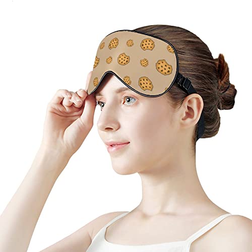 Mâncare de cookie model măști de somn pentru ochi copertă cu ochiuri cu curea elastică reglabilă noaptea cu ochiul pentru femei