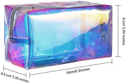 2 piese holografic machiaj Sac irizate cosmetice toaletă sac Husă Impermeabil Portabil Skinny Glitter creion caz Geantă de