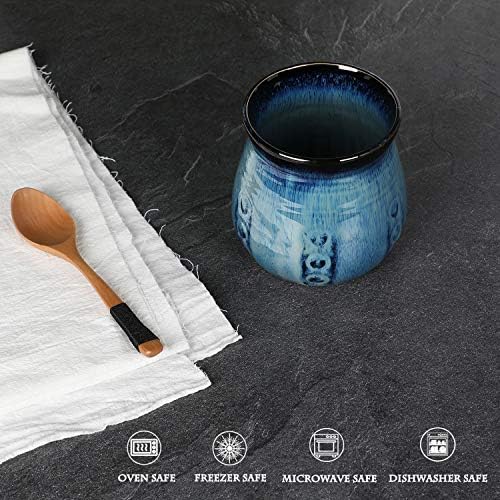 Suport pentru ustensile ceramice, vas de porțelan ușor de curățat-30oz