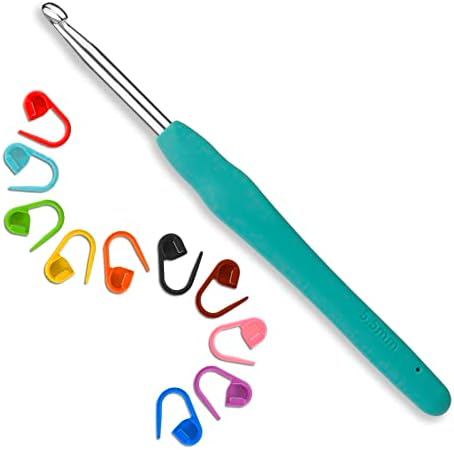 11 buc croșetat cârlige Kit ergonomic cârlig dimensiuni 5.8 inch extra lung tricotat ace cu cusatura markeri pentru mâini artritice
