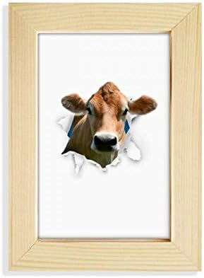 Offbb-USA Daune hârtie Animală Cattle Desktop Afișare Fotograf Picture Artă Pictură 5x7 inch