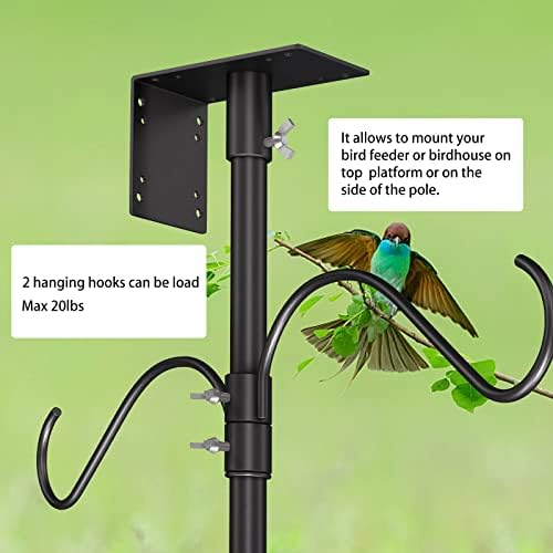 Mosloly Bird House Kit 80Inch - Universal Metal Bird Fureders Set cu 5 pronguri de bază și 2 suporturi de plante suspendate,