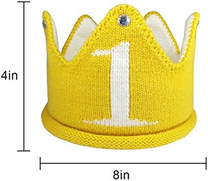 Lujuny tricot 1st Birthday Hat - Happy Baby Crown Headband Cap pentru costum de costume pentru petrecere