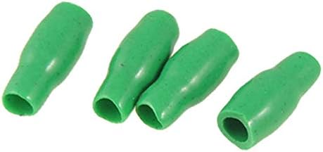 X-Dree 50 PC-uri 17mm lungime 4mm dia. Green Flexible PVC Aligator Clip Izolat Huse (NOU LON0167 50 PCS 17mm lungime 4mm dia.